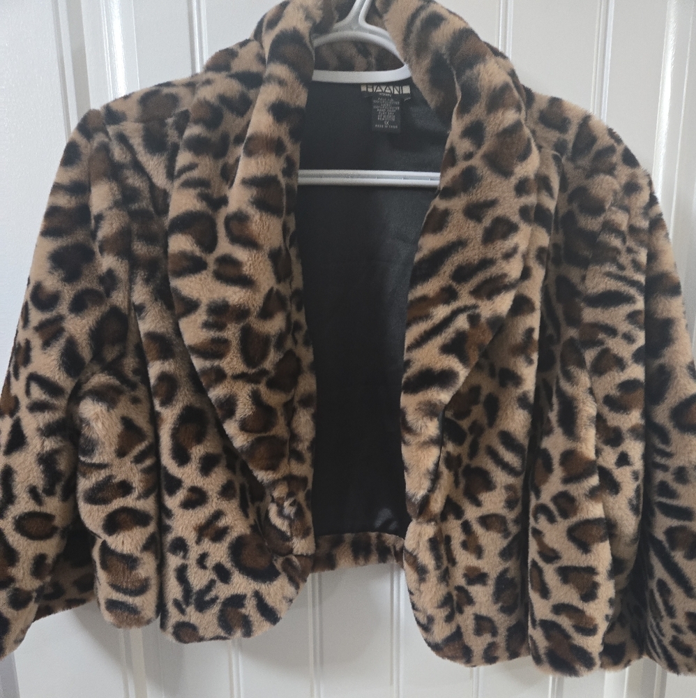 Haani Brown and Black Teddy Jacket Plush Faux Fur